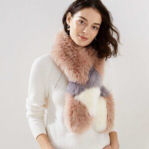 LOFT FAUX FUR PASTEL SCARF